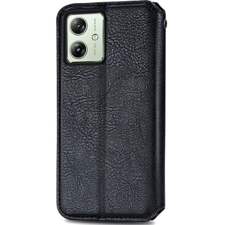 Чехол Deexe Rhombus Wallet для Motorola Moto G54 - Black: фото 6 из 10