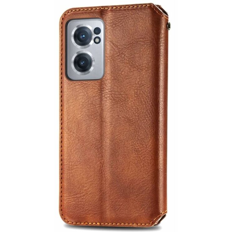 Чехол Deexe Rhombus Wallet для OnePlus Nord CE 2 - Brown: фото 5 из 8