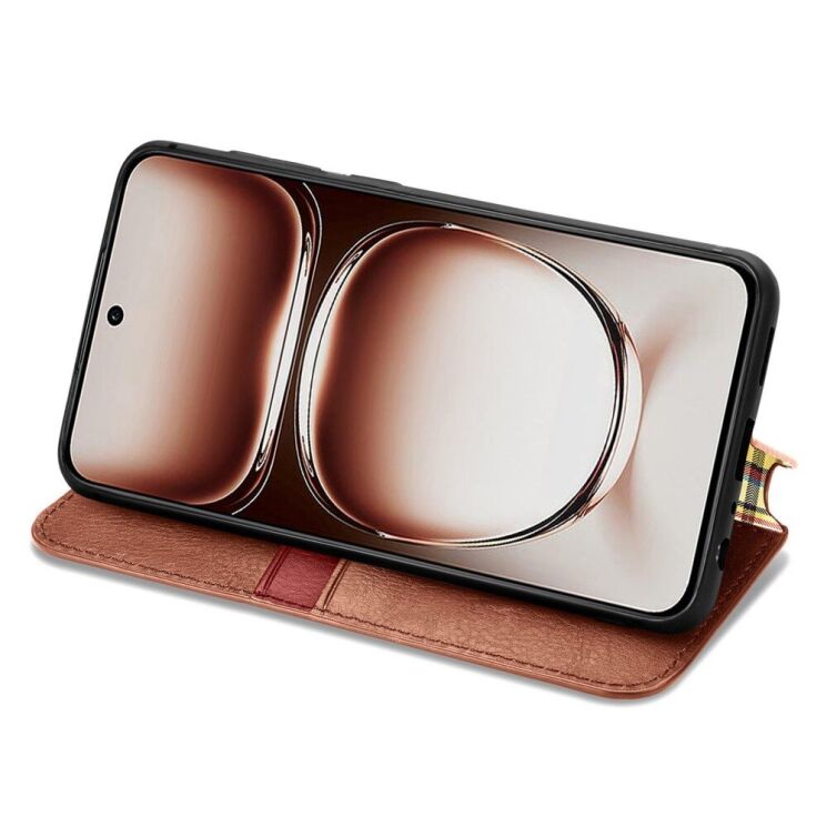 Чехол Deexe Rhombus Wallet для OPPO A3x / A3 / A40m - Brown: фото 3 из 9