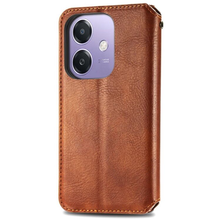 Чехол Deexe Rhombus Wallet для OPPO A3x / A3 / A40m - Brown: фото 5 из 9