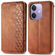 Чехол Deexe Rhombus Wallet для OPPO A3x / A3 / A40m - Brown (365326Z)