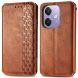 Чехол Deexe Rhombus Wallet для OPPO A3x / A3 / A40m - Brown (365326Z). Фото 1 из 9