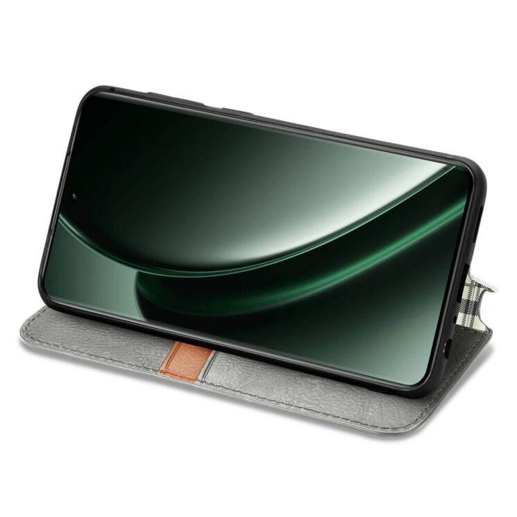 Чехол Deexe Rhombus Wallet для Realme GT 6 - Grey: фото 3 из 7