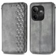 Чехол Deexe Rhombus Wallet для Realme GT 6 - Grey (357810H)