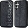 Чехол Deexe Rhombus Wallet для Samsung Galaxy A35 (A356) - Black (348086B)