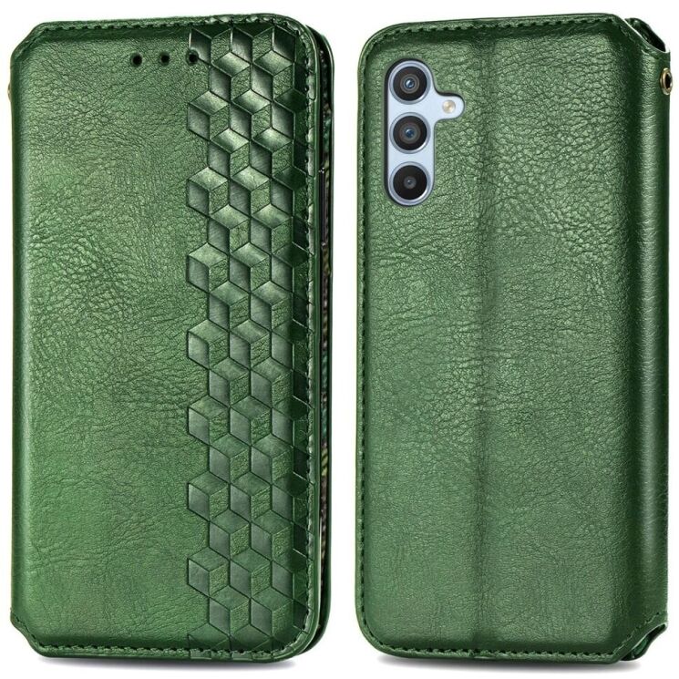 Чехол Deexe Rhombus Wallet для Samsung Galaxy A36 (A366) / A56 (A566) - Green: фото 1 из 9