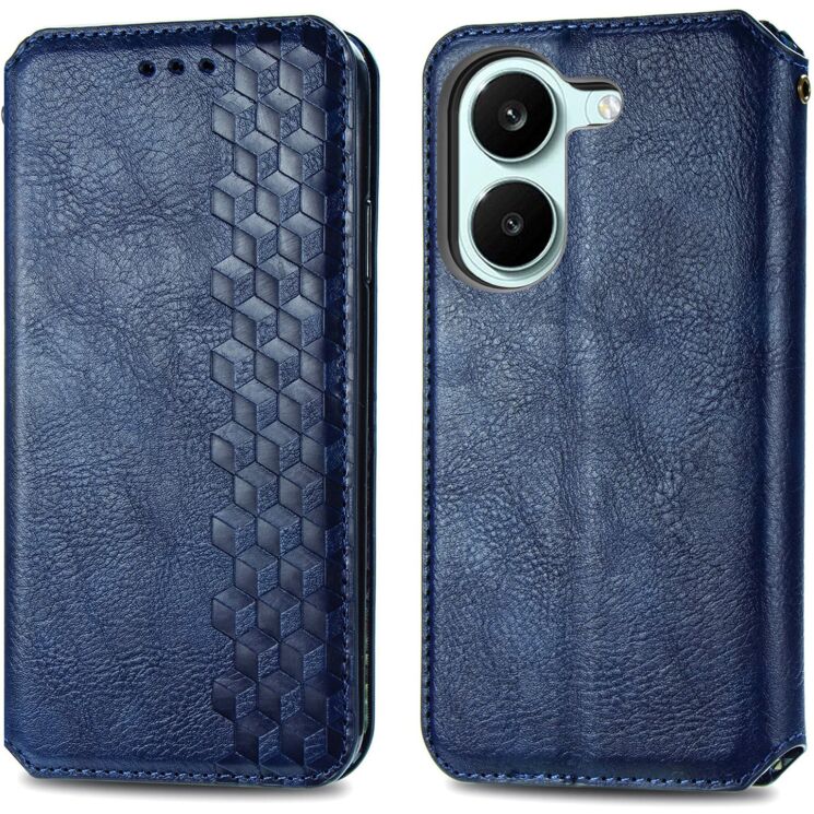 Чехол Deexe Rhombus Wallet для Xiaomi Poco X8 Pro - Blue: фото 1 из 10