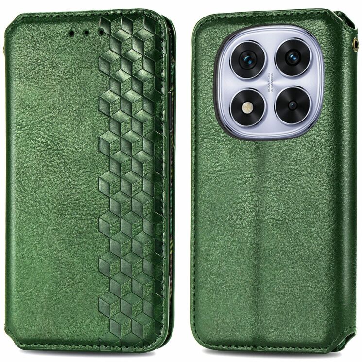 Чехол Deexe Rhombus Wallet для Xiaomi Redmi Note 15 Pro Plus / Poco M8 Pro 5G - Green: фото 1 из 6