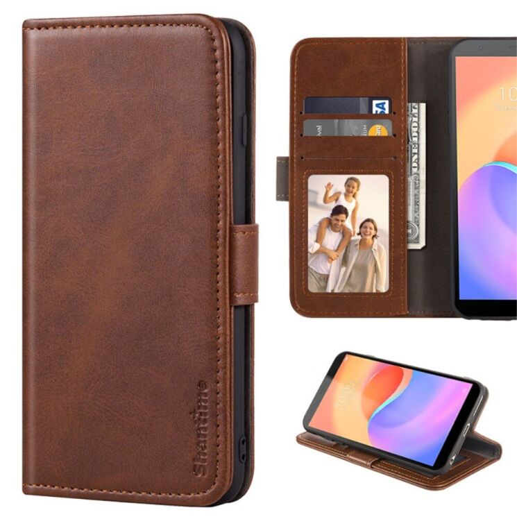 Чехол Deexe Shantime Case для ZTE Blade A31 Plus - Dark Brown: фото 1 из 6