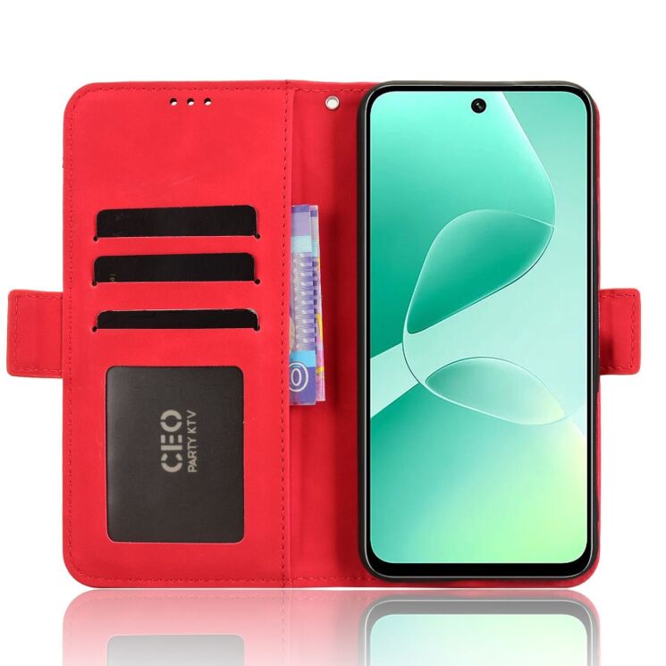 Чохол Deexe Wallet Stand для Infinix Hot 60і - Red: фото 2 з 7