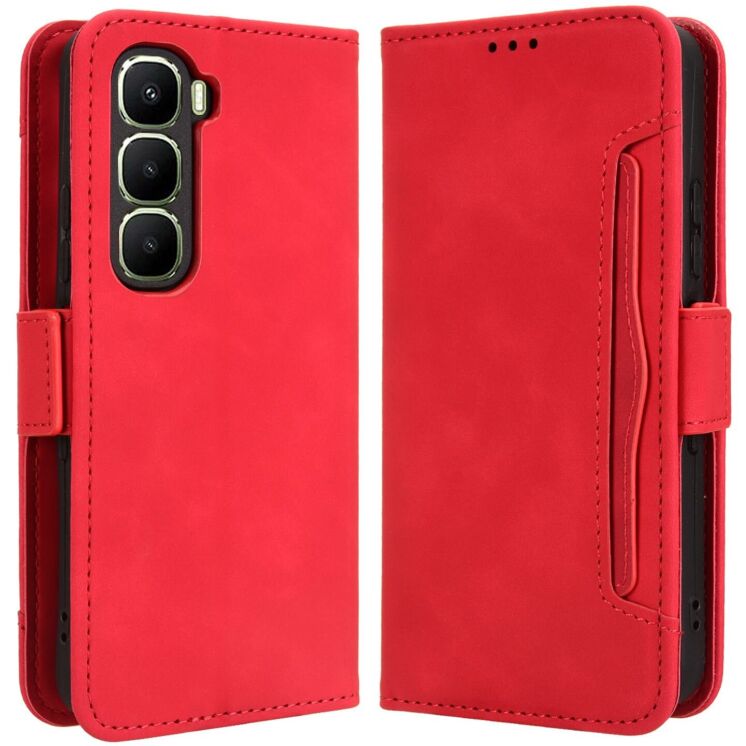 Чохол Deexe Wallet Stand для Infinix Hot 60і - Red: фото 1 з 7