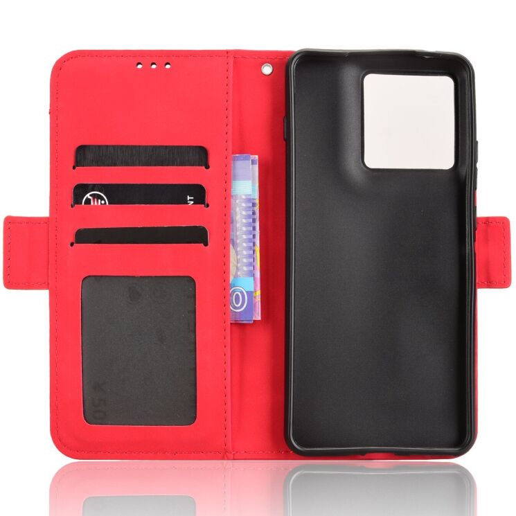 Чохол-книжка з кишеньками Deexe Wallet Stand для Motorola Edge 70 - Red: фото 4 з 15