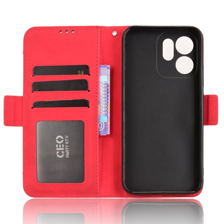 Чохол Deexe Wallet Stand для OPPO Reno 14 F/FS - Red: фото 4 з 15