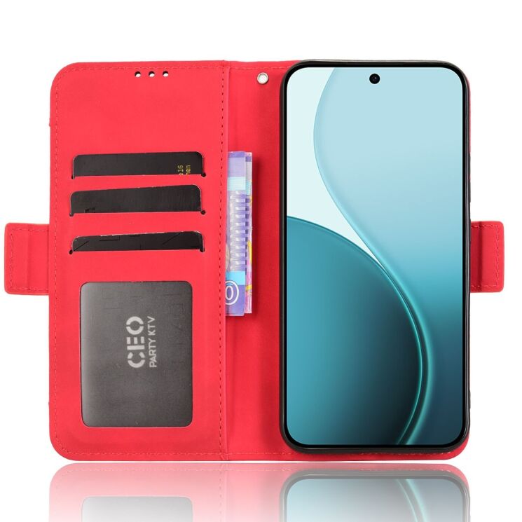 Чохол Deexe Wallet Stand для OPPO Reno 14 F/FS - Red: фото 5 з 15