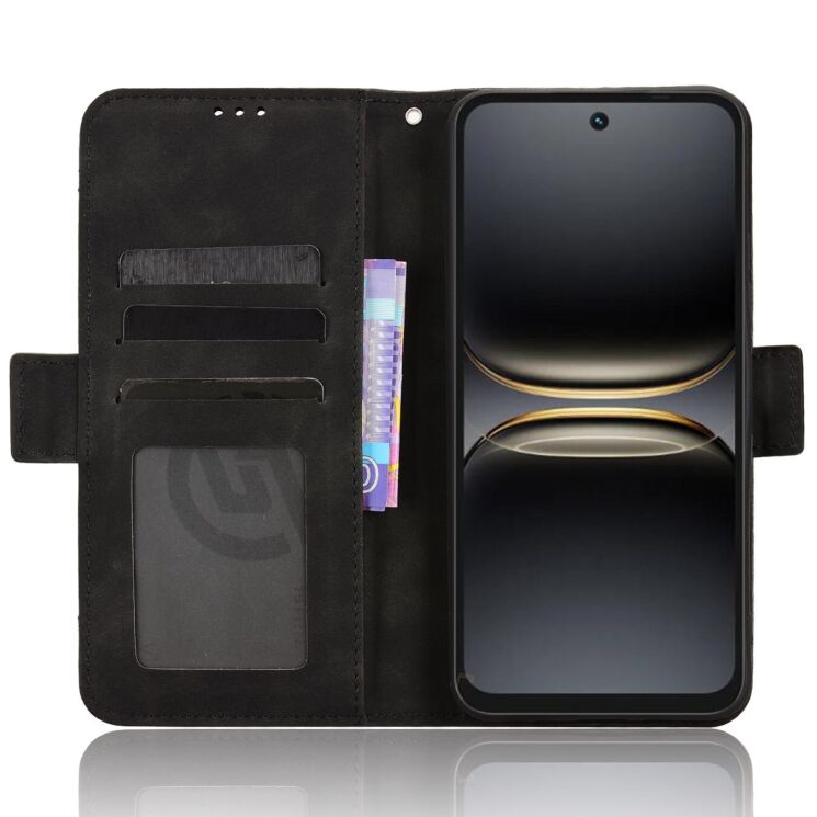 Чехол-книжка с кармашками Deexe Wallet Stand для TECNO Spark 40C - Black: фото 5 из 15