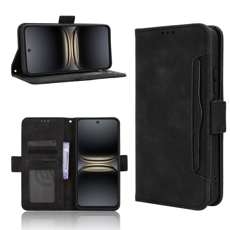 Чехол-книжка с кармашками Deexe Wallet Stand для TECNO Spark 40C - Black: фото 8 из 15