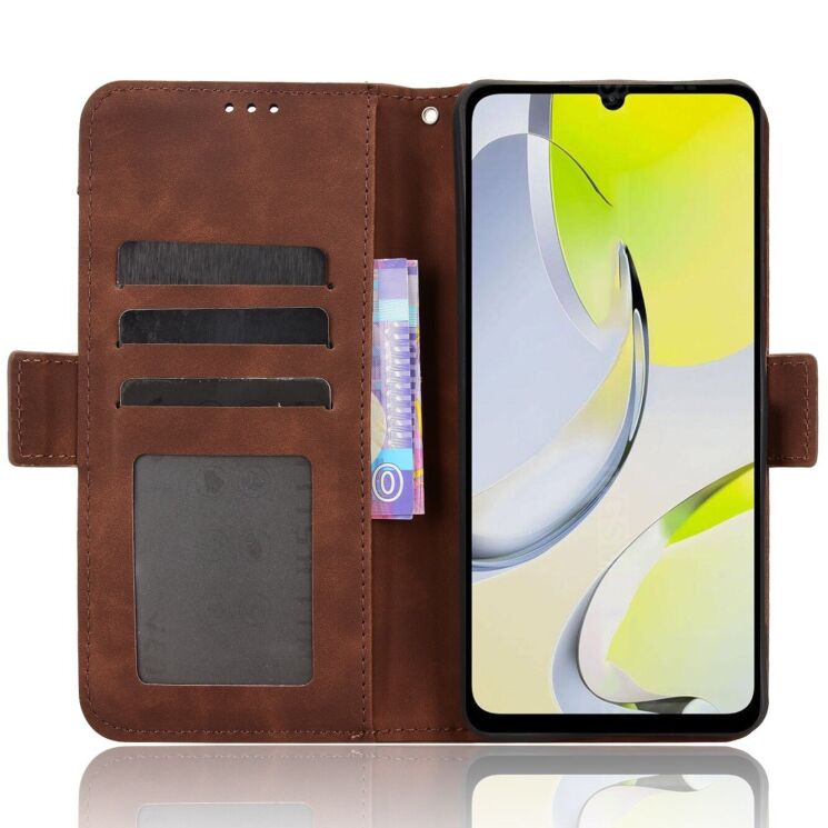 Чехол Deexe Wallet Stand для ZTE Blade A76 - Brown: фото 4 из 15