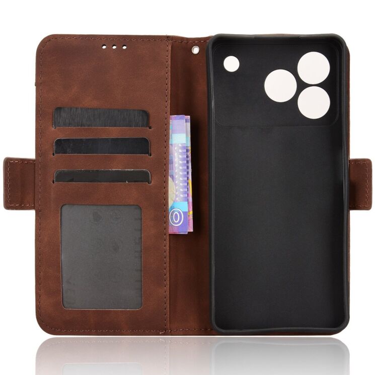 Чехол Deexe Wallet Stand для ZTE Blade A76 - Brown: фото 3 из 15