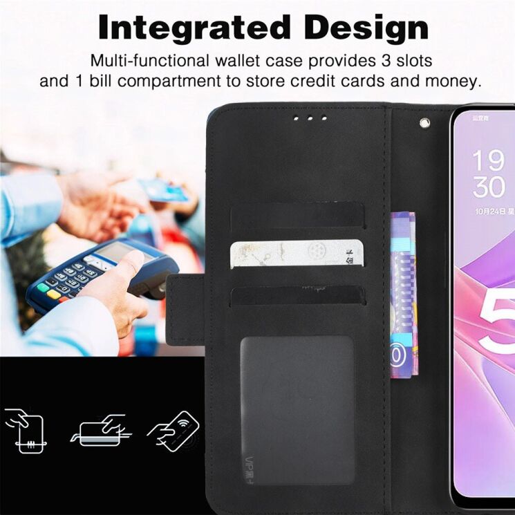 Чехол Deexe Wallet Stand для ZTE Nubia V70 Max - Black: фото 14 из 15