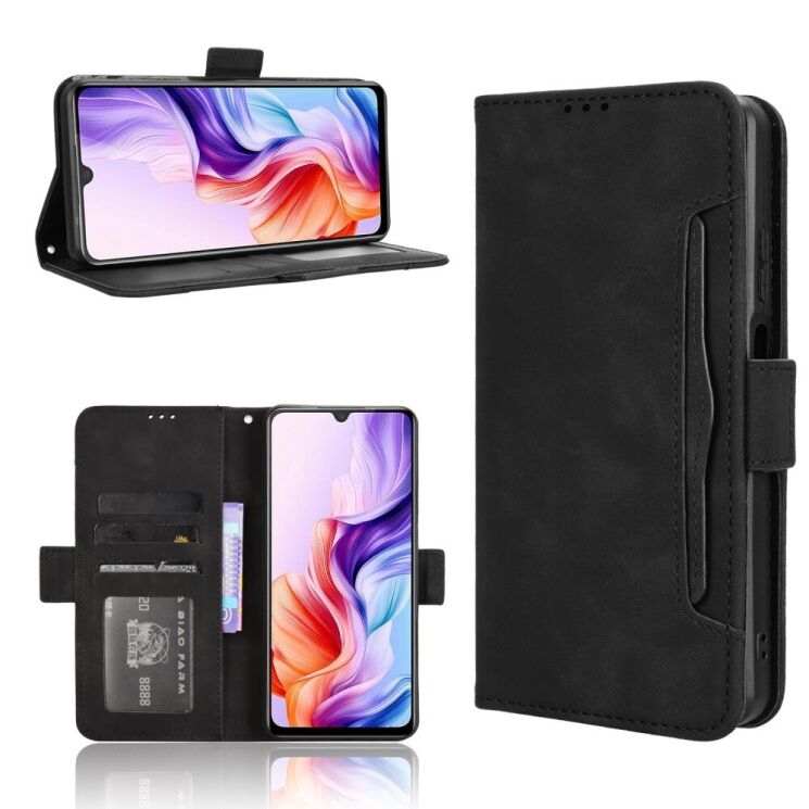 Чехол Deexe Wallet Stand для ZTE Nubia V70 Max - Black: фото 1 из 15