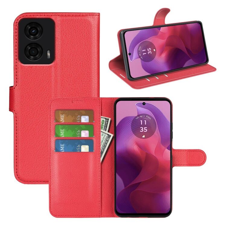 Чехол-книжка Deexe Book Type для Motorola Moto G24 / G04 / G04s / E14 - Red: фото 6 из 8