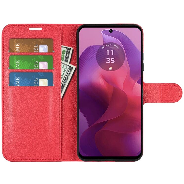 Чехол-книжка Deexe Book Type для Motorola Moto G24 / G04 / G04s / E14 - Red: фото 2 из 8