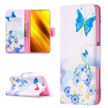 Чохол-книжка Deexe Color Wallet для Xiaomi Poco X3 / Poco X3 Pro - Blue Butterfly: фото 1 з 7