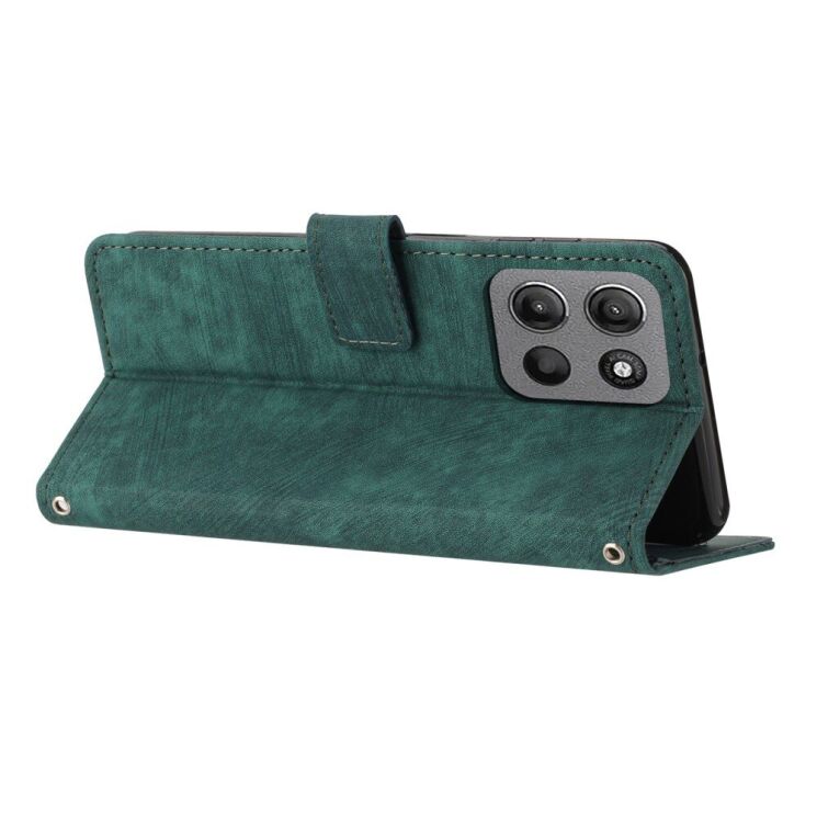 Чехол-книжка Deexe Lines Series для Motorola Moto G15 - Green: фото 3 из 11
