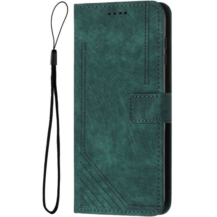 Чехол-книжка Deexe Lines Series для Motorola Moto G15 - Green: фото 4 из 11