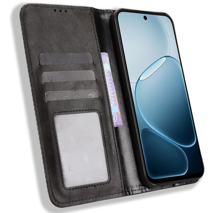 Чохол-книжка Deexe Retro Style для OPPO A6x - Black: фото 5 з 19