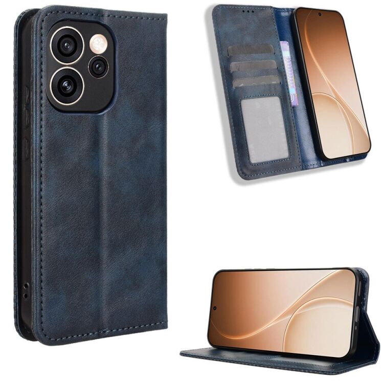 Чохол-книжка Deexe Retro Style для OPPO Reno 15 Pro - Blue (405602L) Чохол-книжка Deexe Retro Style для OPPO Reno 15 Pro - Blue: фото 2 з 19