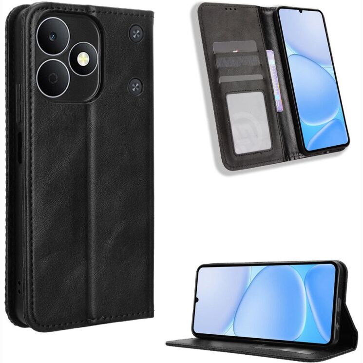 Чохол-книжка Deexe Retro Style для Realme Note 80 - Black (412401B) Чохол-книжка Deexe Retro Style для Realme Note 80 - Black: фото 2 з 20