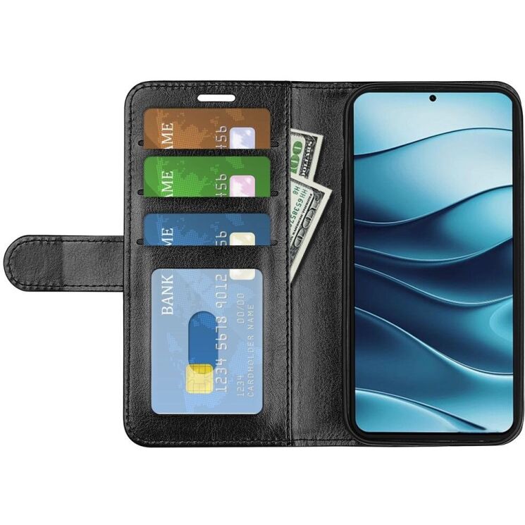 Чехол-книжка Deexe Wallet Style для Xiaomi Redmi Note 14 5G - Black: фото 2 из 9