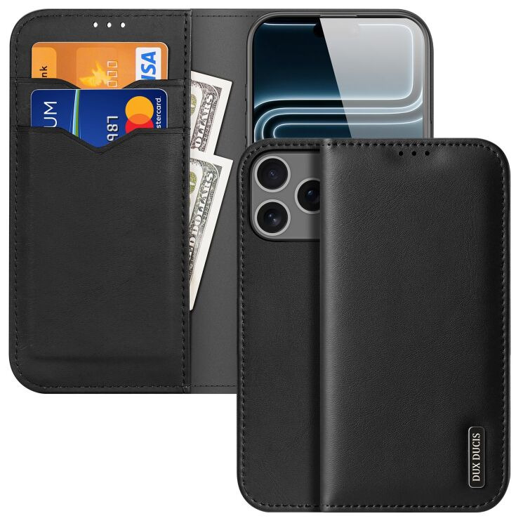 Чохол-книжка Dux Ducis Hivo Series для iPhone 18 Pro Max - Black: фото 1 з 8