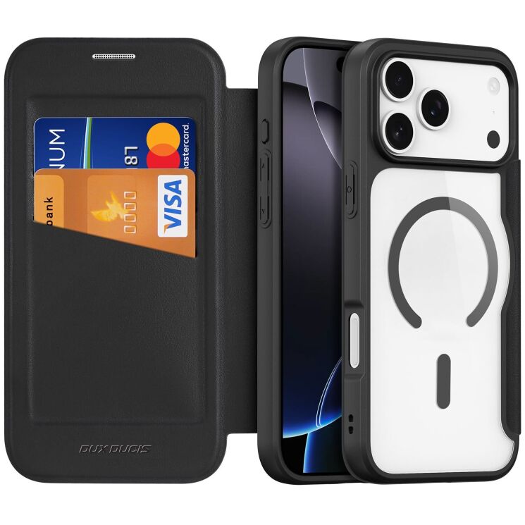 Чехол-книжка DUX DUCIS Skin X Pro Magnetic для Apple iPhone 17 Pro - Black: фото 2 из 12