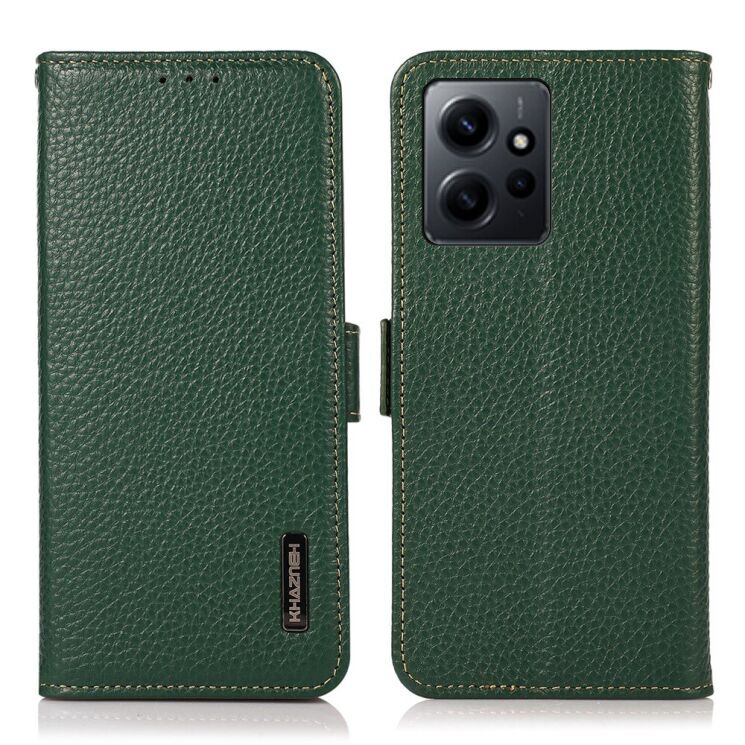 Чехол-книжка KHAZNEH Leather Case для Xiaomi Redmi Note 12 - Green: фото 1 из 8