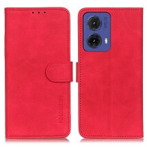 Чехол-книжка KHAZNEH Retro Wallet для Motorola Moto G85 - Red: фото 1 из 9