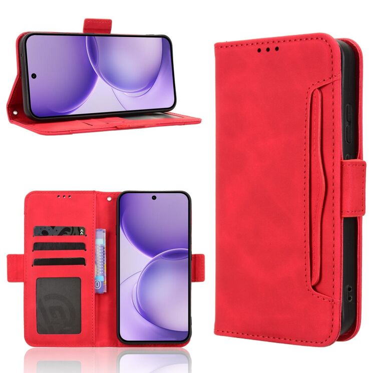 Чехол-книжка с карманами Deexe Wallet Stand для OPPO Reno 16 F/FS - Red (413401R) Чехол-книжка с карманами Deexe Wallet Stand для OPPO Reno 16 F/FS - Red: фото 7 из 15