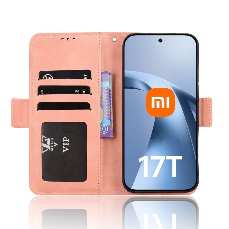Чехол-книжка с карманами Deexe Wallet Stand для Xiaomi 17T - Pink (408808P) Чехол-книжка с карманами Deexe Wallet Stand для Xiaomi 17T - Pink: фото 5 из 15