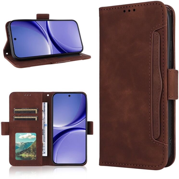 Чехол-книжка с карманами Deexe Wallet Stand для Xiaomi Poco X8 Pro - Brown: фото 8 из 17