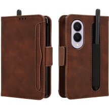 Чехол-книжка с карманами Deexe Wallet Stand (Pencil Slot) для Samsung Galaxy Fold 8 - Brown: фото 1 из 6