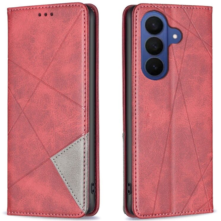 Чехол-книжка с карманами UniCase Geometric Pattern для Samsung Galaxy A57 (A576) - Red: фото 1 из 10