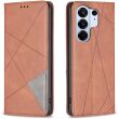 Чехол-книжка с карманами UniCase Geometric Pattern для TECNO Camon 50 Pro - Brown (409600Z)