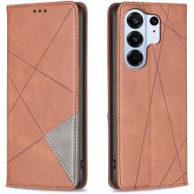 Чехол-книжка с карманами UniCase Geometric Pattern для TECNO Camon 50 Pro - Brown: фото 1 из 9