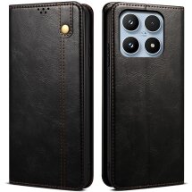 Чохол-книжка з кишеньками UniCase Leather Wallet для Xiaomi 17 - Black: фото 1 з 8