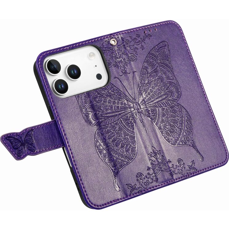 Чохол-книжка з малюнком UniCase Butterfly Pattern для iPhone 18 Pro Max / 17 Pro Max - Dark Purple: фото 4 з 9