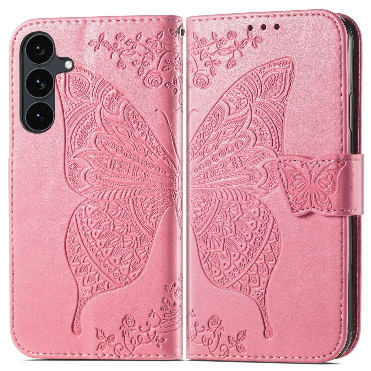 Чохол-книжка з малюнком UniCase Butterfly Pattern для Samsung Galaxy S26 FE - Pink: фото 1 з 6