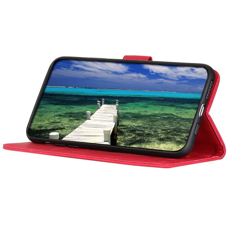 Чохол-книжка з застібкою KHAZNEH Retro Wallet для Motorola Moto G77 - Red: фото 2 з 10