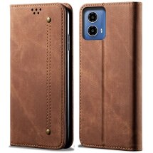 Чехол-книжка UniCase Jeans Wallet для Motorola Moto G85 - Coffee: фото 1 из 6