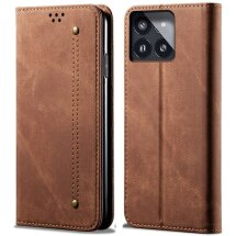 Чехол-книжка UniCase Jeans Wallet для Xiaomi Poco F6 Pro - Coffee: фото 1 из 6